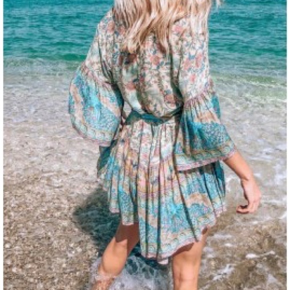 Dresses & Skirts - Opal Wide Sleeve Boho DRESS Oasis Blue NEW